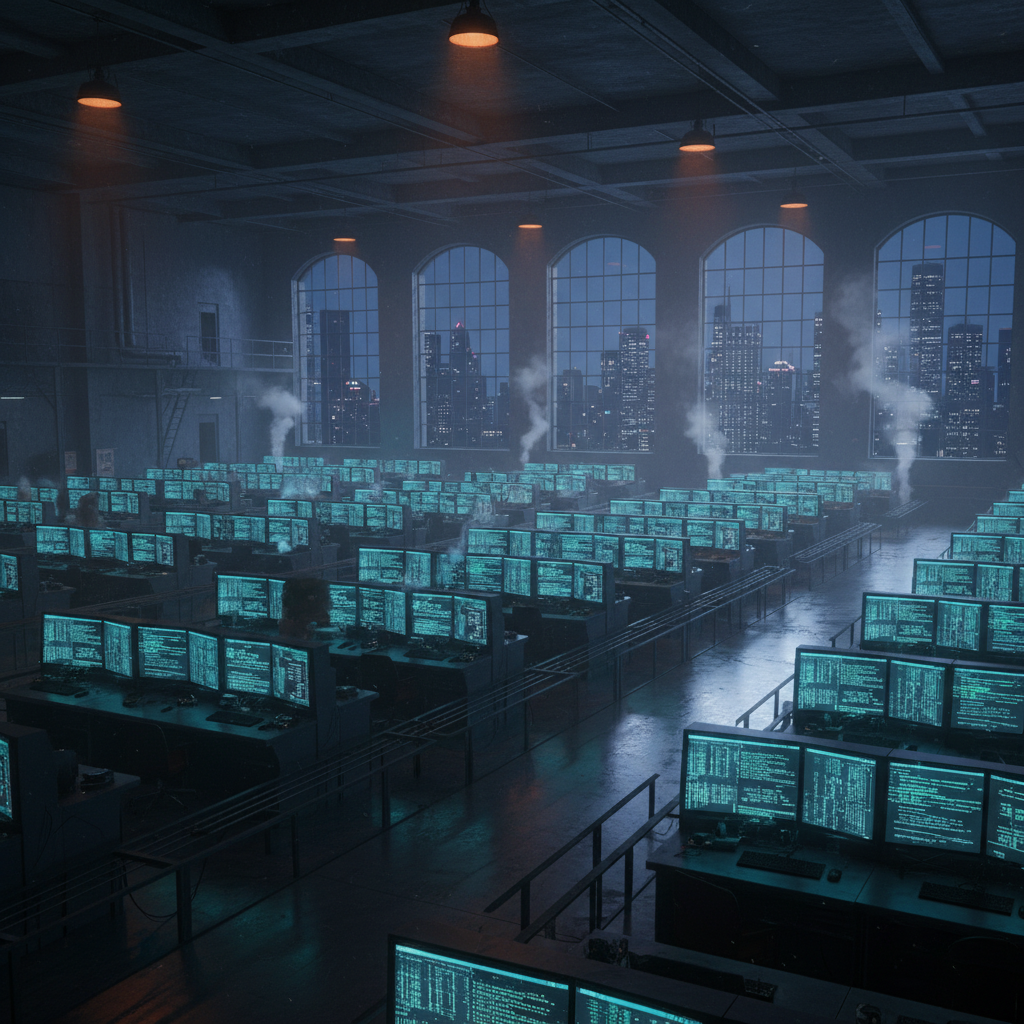 Dark factory with autonomous terminals